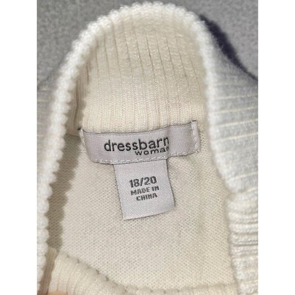 Dressbarn Woman Ivory Long Sleeve Turtleneck Sweater 18/20 Acrylic & Cotton Blen - Picture 7 of 8